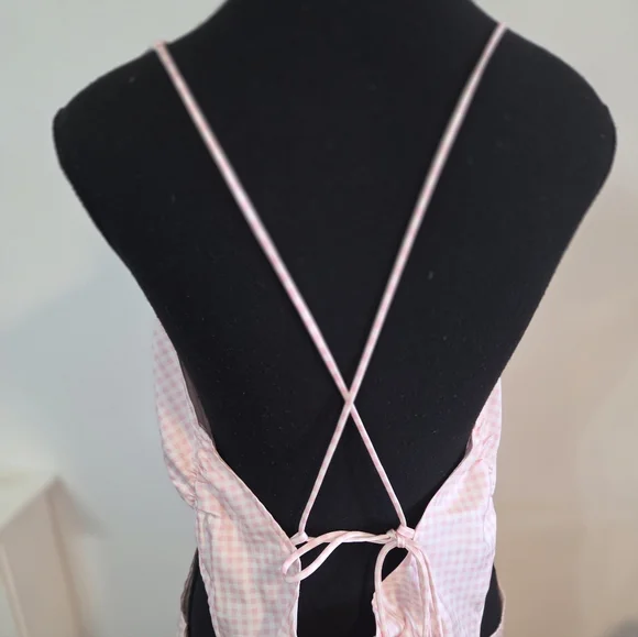 Ganni NWT pink gingham maxi dress Sz 14 ( See Measurements. Suits Smaller) - Picture 10 of 14
